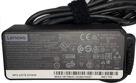 LENOVO  LAPTOP CHARGER 45W 20V 2.25A GENUINE Original Adapter Type USB C