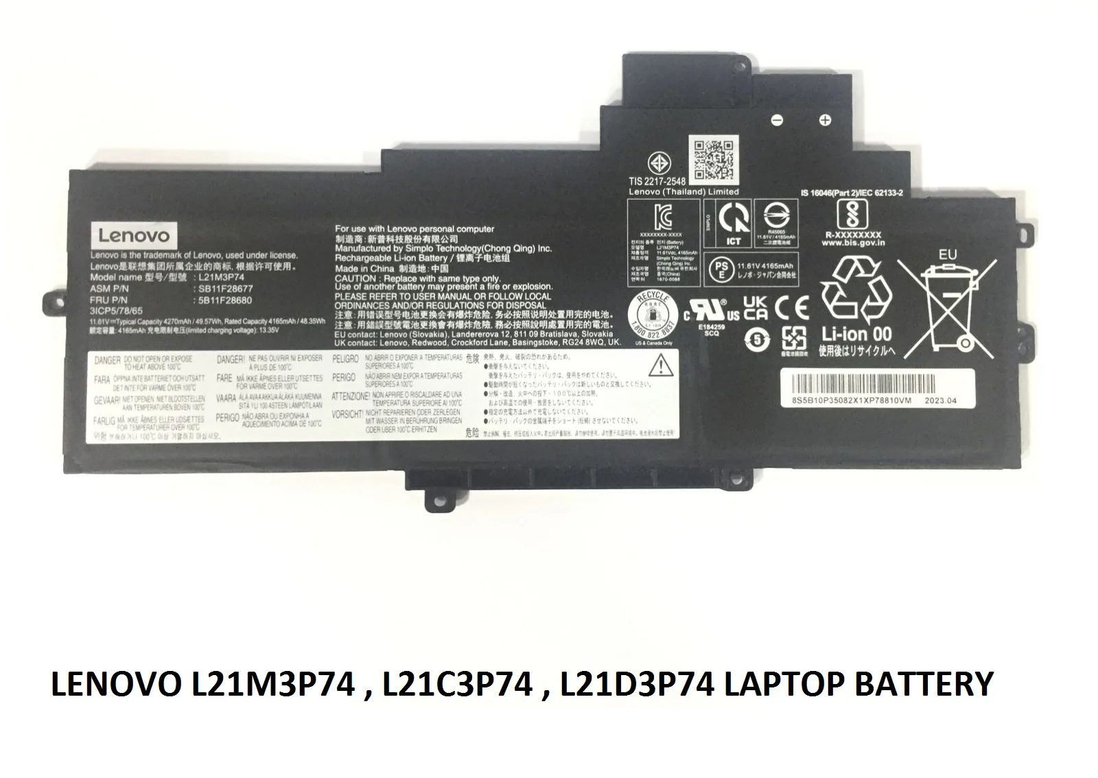 LENOVO ThinkPad X1 Nano Gen 3 - L21M3P74 Genuine Original  Laptop Notebook Battery