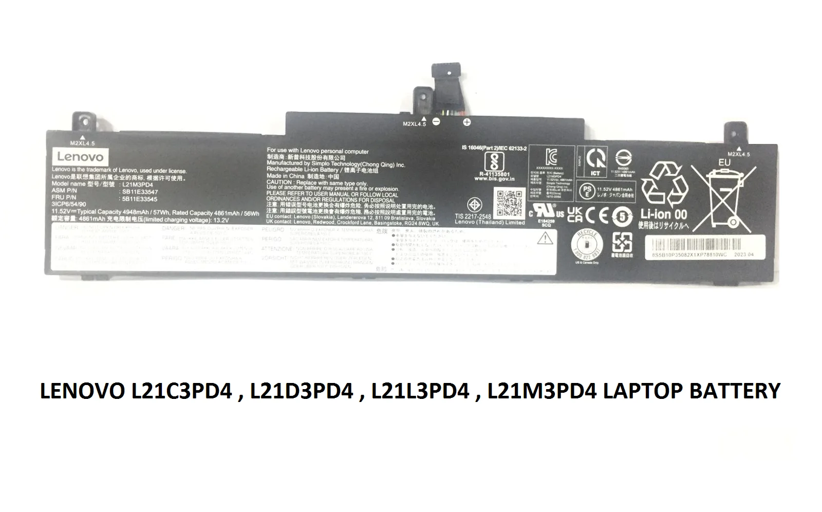 LENOVO 5B11E33545 SB11E33547 5B11E33552 SB11E33549	SB11E33551 5B11E33553 – L21M3PD4 Genuine Original Laptop Notebook Battery