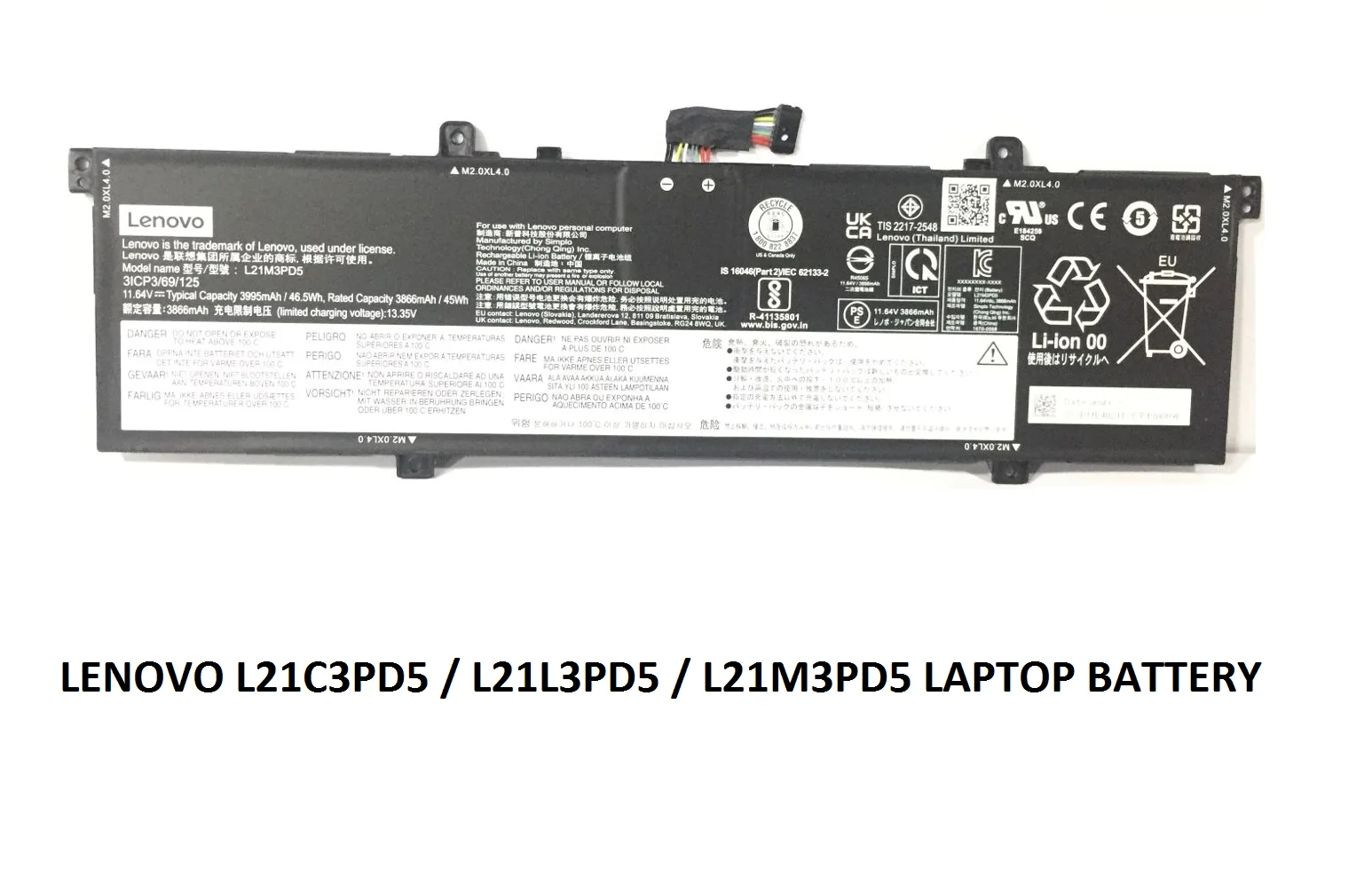 LENOVO 5B11E40206 SB11E40211 - L21M3PD5 Genuine Original  Laptop Notebook Battery