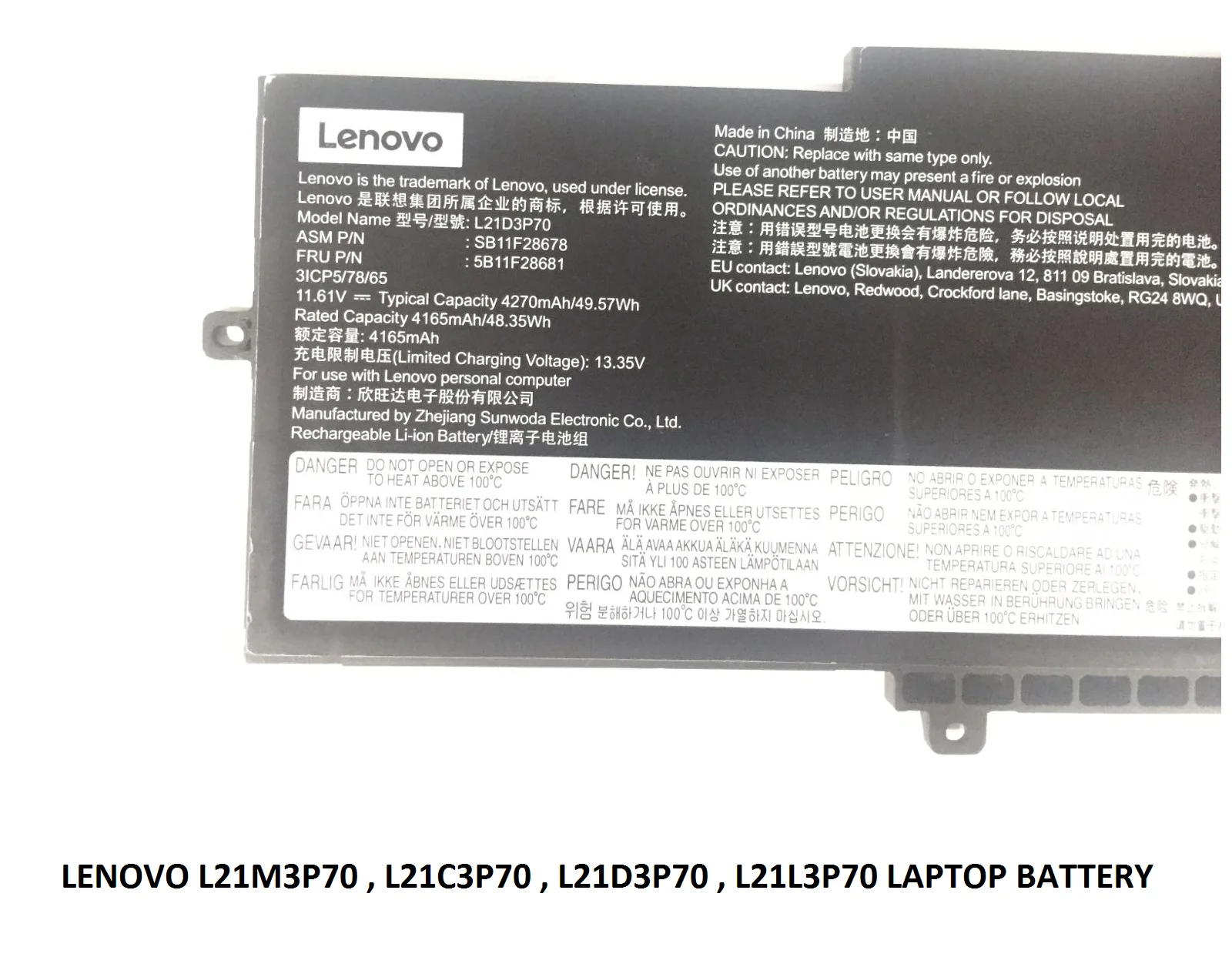 LENOVO ThinkPad X1 Nano Gen 3 - L21M3P70 Genuine Original  Laptop Notebook Battery
