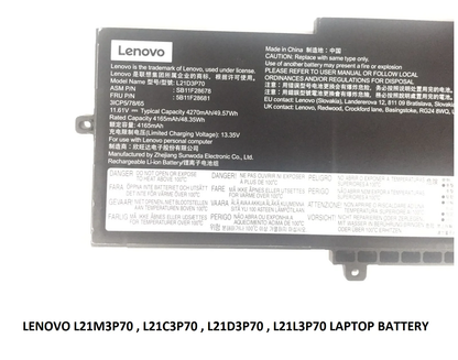 LENOVO L21M3P70 - L21M3P70 Original Laptop Notebook Battery (1 Yr Warranty)