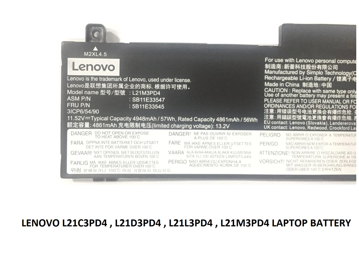 LENOVO L21M3PD4 – L21M3PD4 Original Laptop Notebook Battery (1 Yr Warranty)