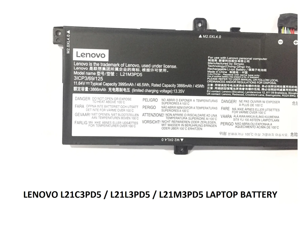LENOVO 5B11E40206 SB11E40211 - L21M3PD5 Genuine Original  Laptop Notebook Battery