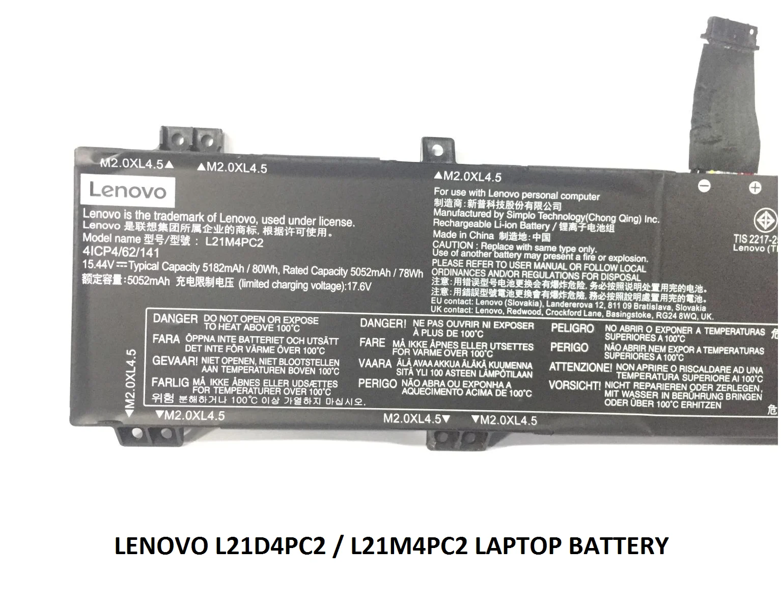 LENOVO 5B11F53998 5B11F54000 SB11N51757 5B11N51743 SB11F54009 - L21M4PC2 Genuine Original  Laptop Notebook Battery