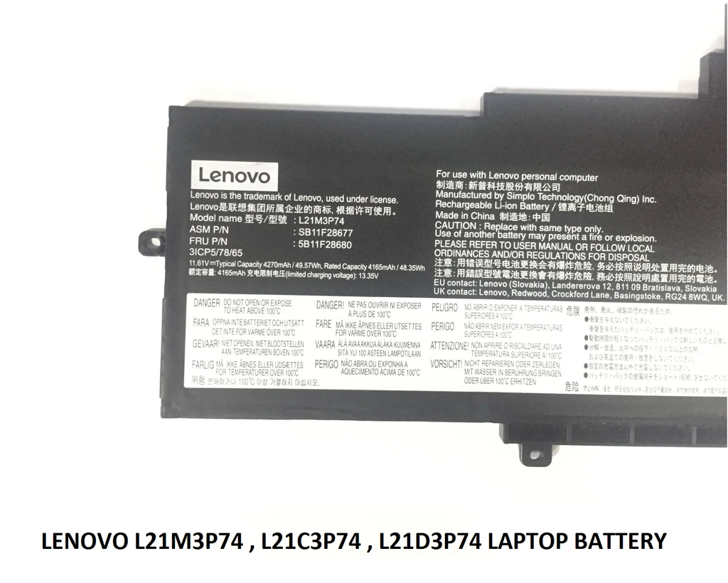 LENOVO ThinkPad X1 Nano Gen 3 - L21M3P74 Genuine Original  Laptop Notebook Battery