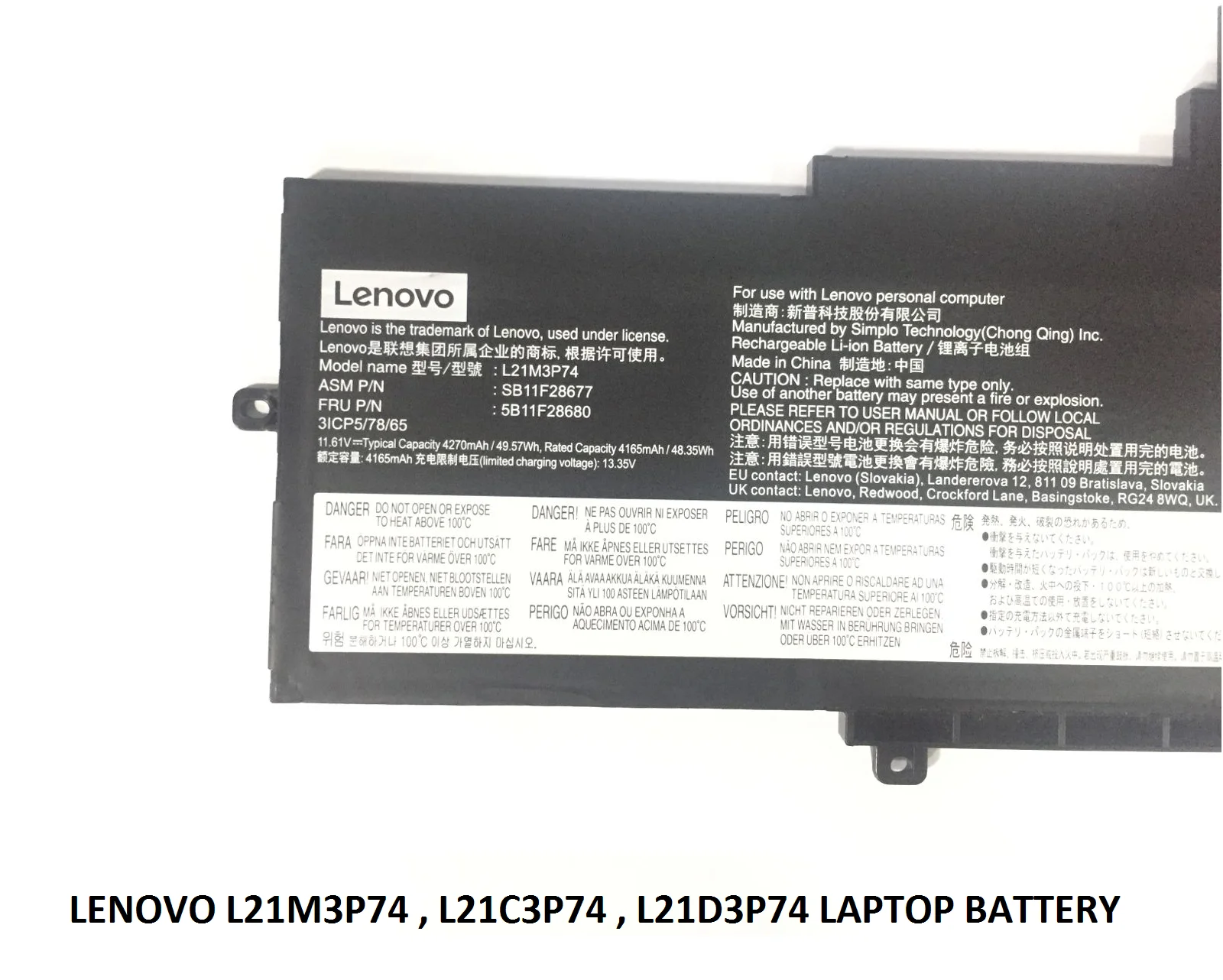LENOVO ThinkPad X1 Nano Gen 3 - L21M3P74 Genuine Original  Laptop Notebook Battery