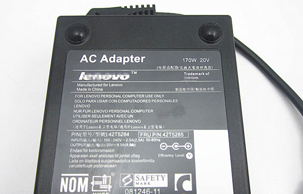 LENOVO LAPTOP CHARGER 170W 20V 8.5A GENUINE Original Adapter ( 5.5 mm x 2.5 mm )