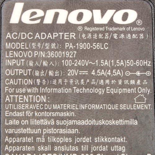 LENOVO  LAPTOP CHARGER 90W 20V 4.5A GENUINE Original Adapter ( 2.5 mm )