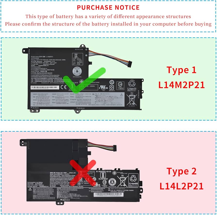 LENOVO IdeaPad 520s-14IKB – L14M2P21 Genuine Original Laptop Notebook Battery
