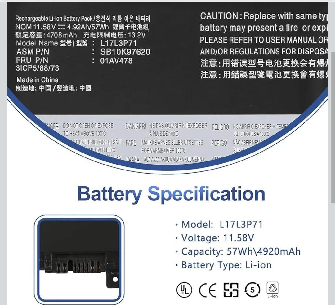 LENOVO 01AV480 – 01AV480 Original Laptop Notebook Battery (1 Yr Warranty)