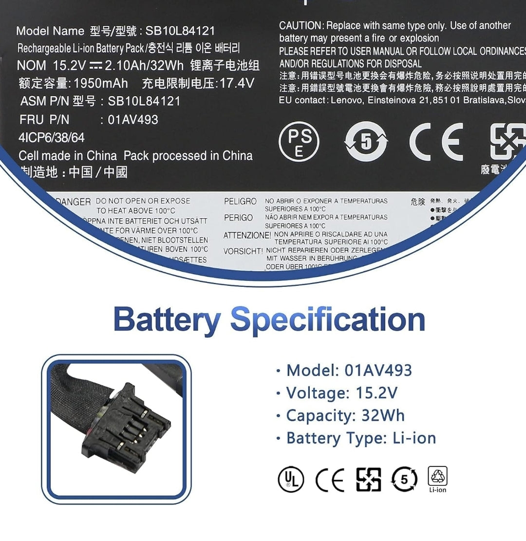 LENOVO 01AV493 - 01AV493 Original Laptop Notebook Battery (1 Yr Warranty)