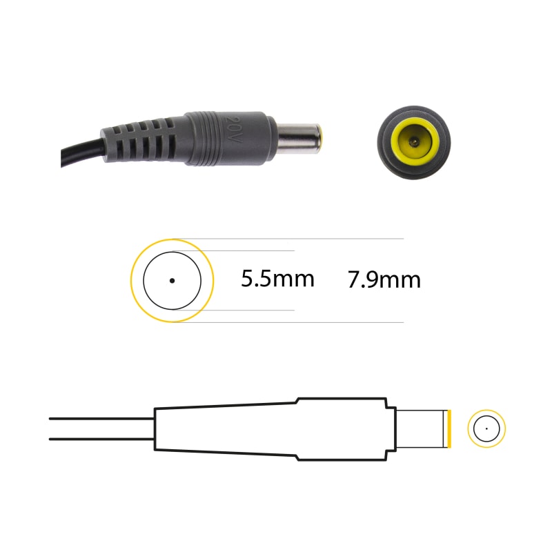 LENOVO LAPTOP CHARGER 170W 20V 8.5A GENUINE Original Adapter ( 7.9 mm X 5.5 mm )