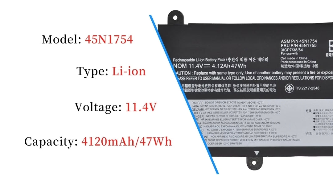LENOVO 00HW022FRU - 45N1754 Original Laptop Notebook Battery (1 Yr Warranty)