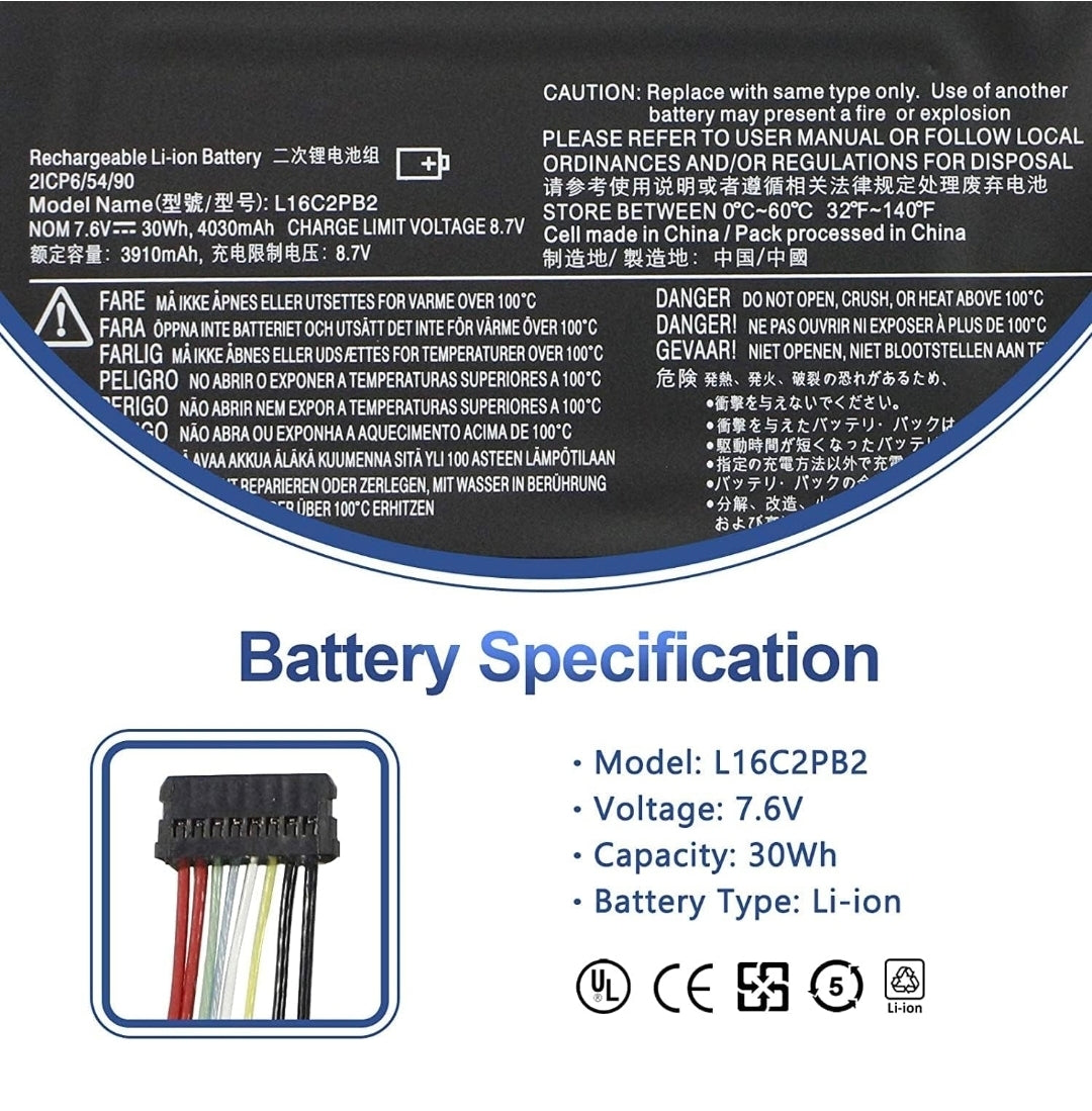 LENOVO XiaoXin 5000 - L16L2PB1 Original Laptop Notebook Battery (1 Yr Warranty)