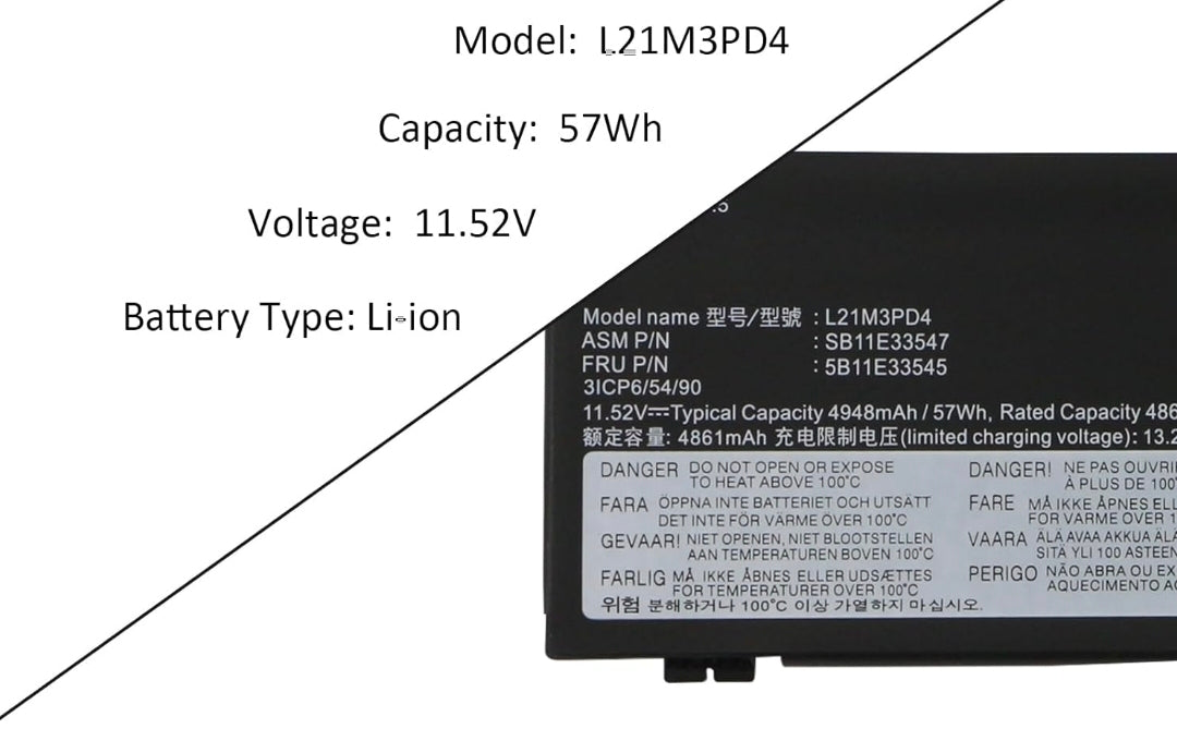 LENOVO 5B11E33545 - L21M3PD4 Original Laptop Notebook Battery (1 Yr Warranty)