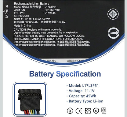 LENOVO ThinkPad E480 - L17L3P51 Original Laptop Notebook Battery (1 Yr Warranty)