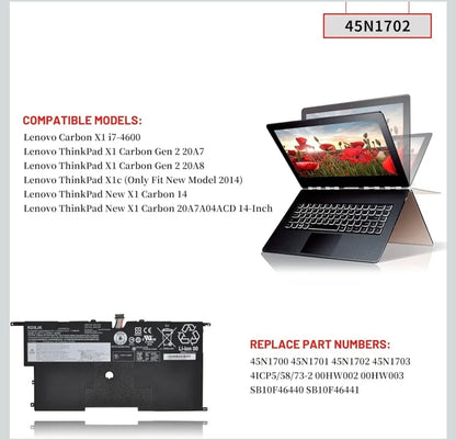 LENOVO ThinkPad X1 Carbon 2014 – 00HW002 Original Laptop Notebook Battery (1 Yr Warranty)