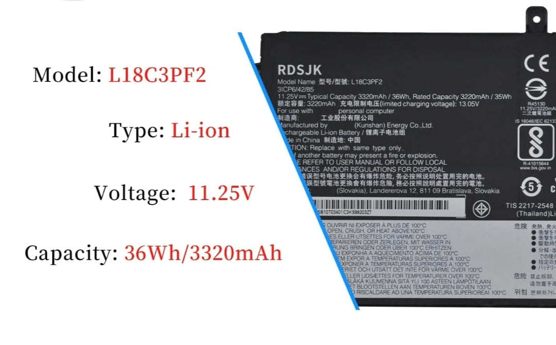 LENOVO L18L3PF1 – L18L3PF1 Original Laptop Notebook Battery (1 Yr Warranty)