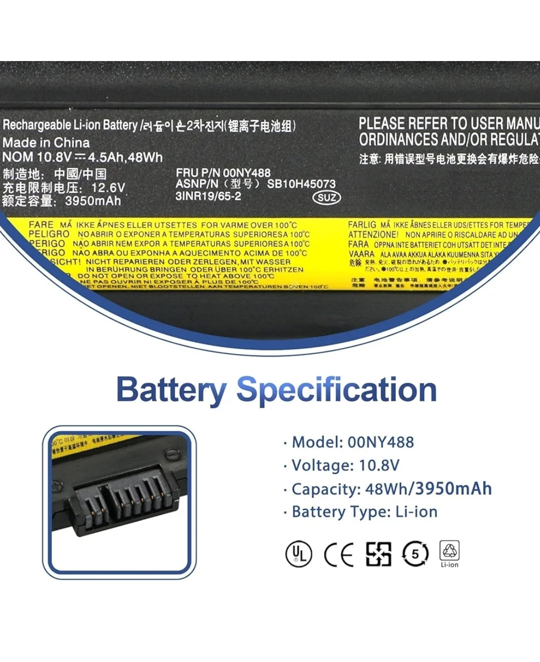 LENOVO 00NY486 – 00NY486 Original Laptop Notebook Battery (1 Yr Warranty)