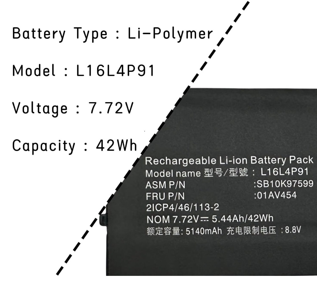 LENOVO ThinkPad X1 Tablet 3rd Gen - L16L4P91 Original Laptop Notebook Battery (1 Yr Warranty)