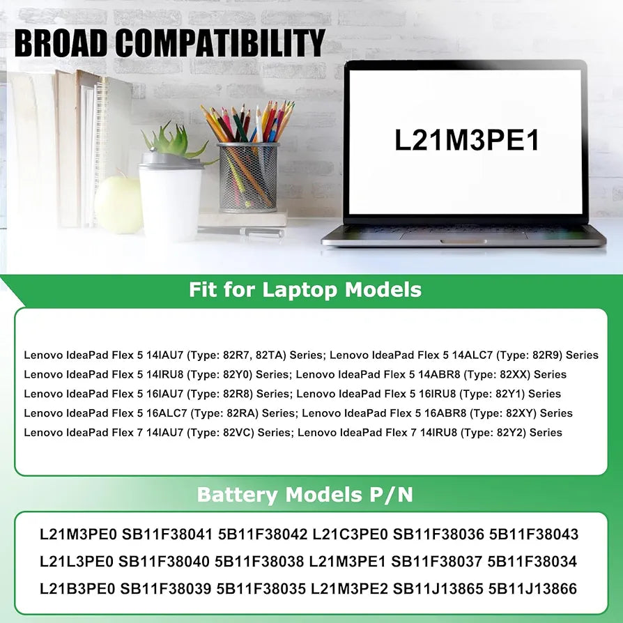 LENOVO L21C3PE2 - L21M3PE2 Original Laptop Notebook Battery (1 Yr Warranty)