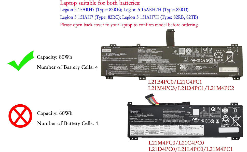 LENOVO L21B4PC0 – L21B4PC0 Original Laptop Notebook Battery (1 Yr Warranty)