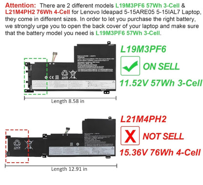 LENOVO IdeaPad 5 15ALC05 – L19M3PF6 Original Laptop Notebook Battery (1 Yr Warranty)