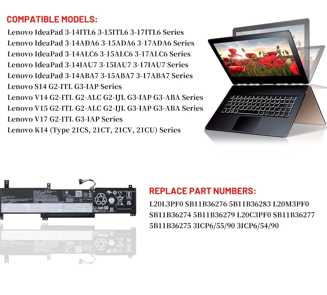 LENOVO L20L2PF0 - L20M2PF0 Original Laptop Notebook Battery (1 Yr Warranty)