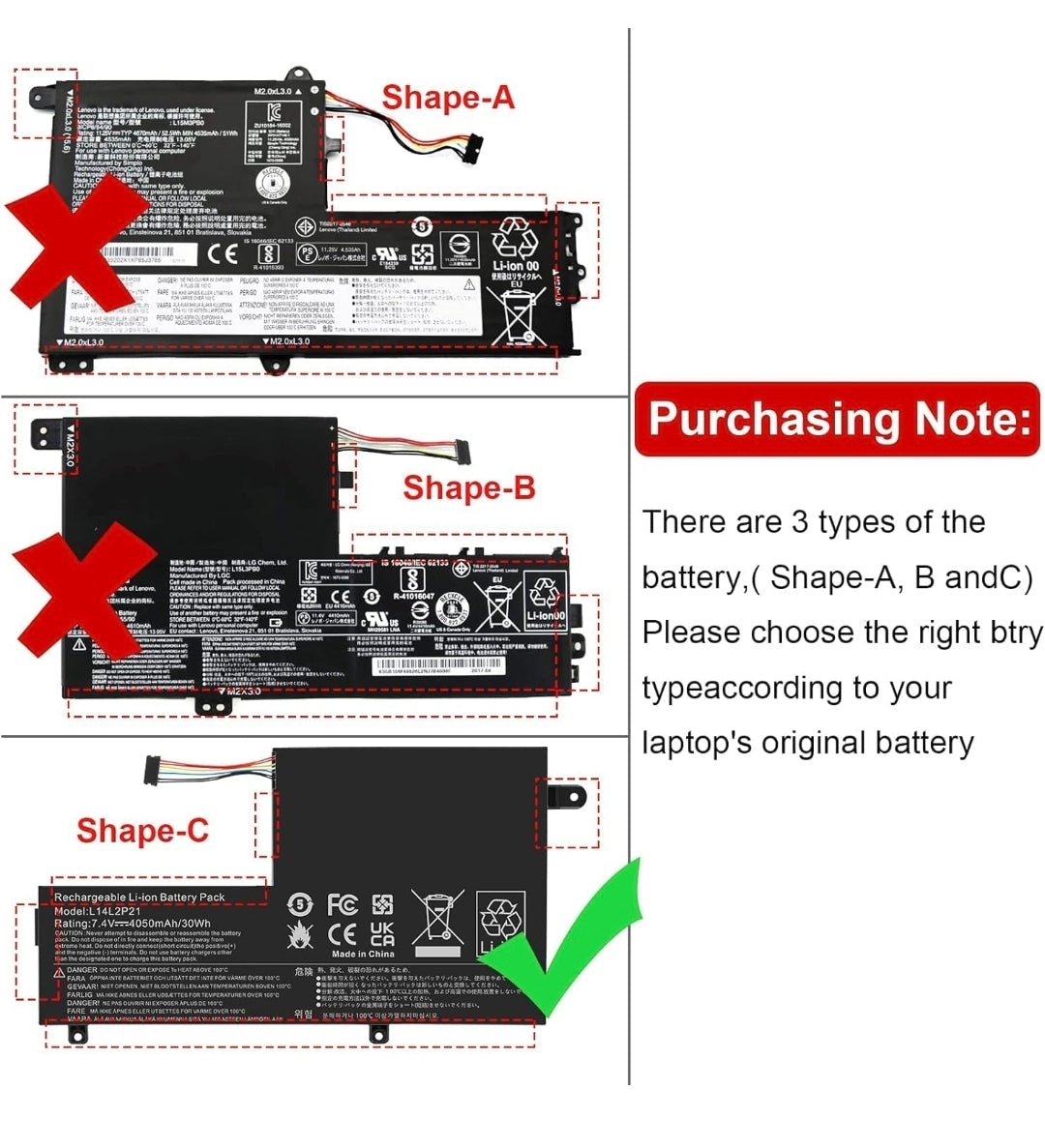 LENOVO Edge 2 - L14M3P21 Original Laptop Notebook Battery (1 Yr Warranty)