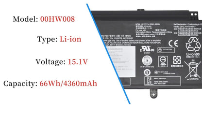LENOVO 00HW014 - 00HW015 Original  Laptop Notebook Battery (1 Yr Warranty)