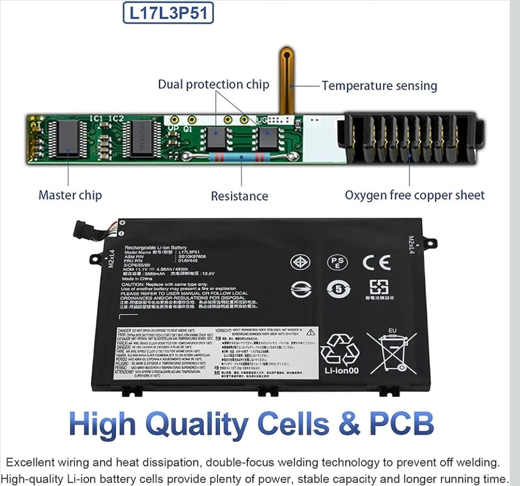 LENOVO ThinkPad E480 - L17L3P51 Original Laptop Notebook Battery (1 Yr Warranty)