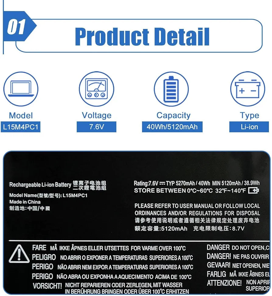 LENOVO L15L4PC1 - L15M4PC1 Original Laptop Notebook Battery (1 Yr Warranty)