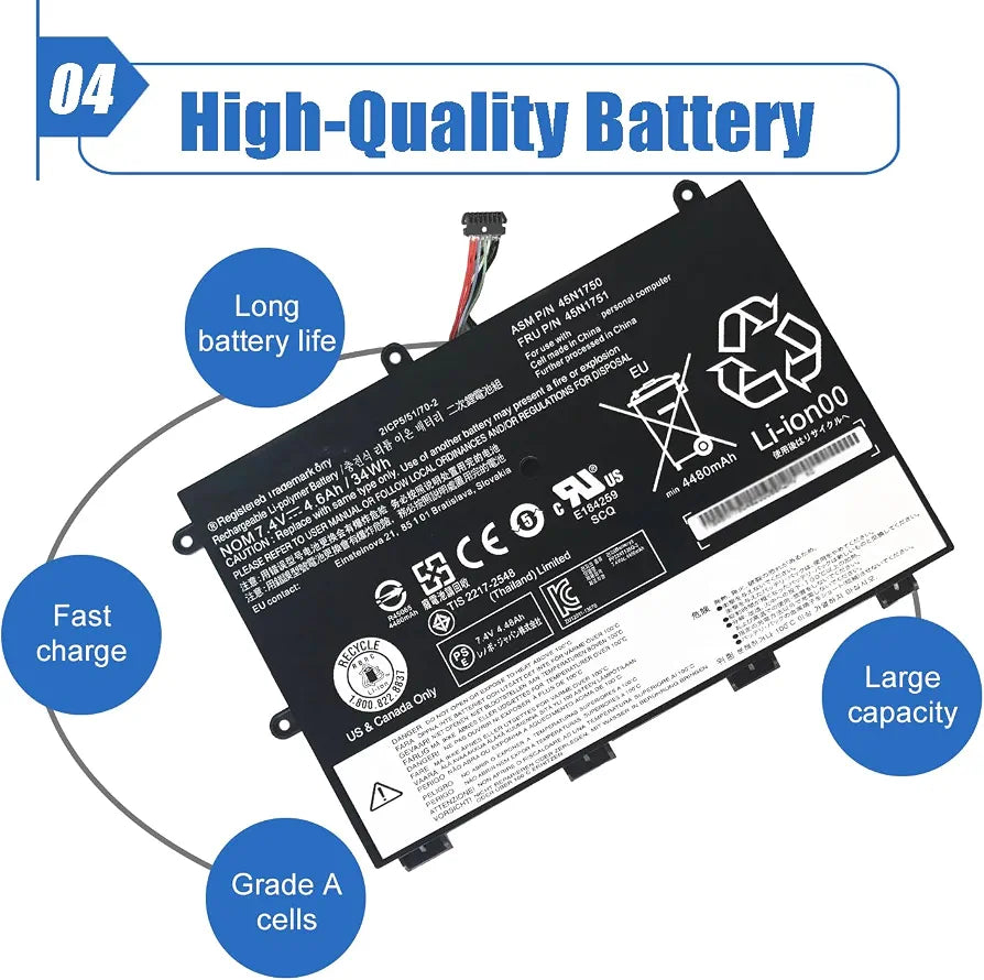LENOVO 01AV404 - 45N1750 Original Laptop Notebook Battery (1 Yr Warranty)