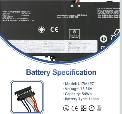 LENOVO ThinkPad X1 Yoga 2018 - L17C4P71 Original Laptop Notebook Battery (1 Yr Warranty)