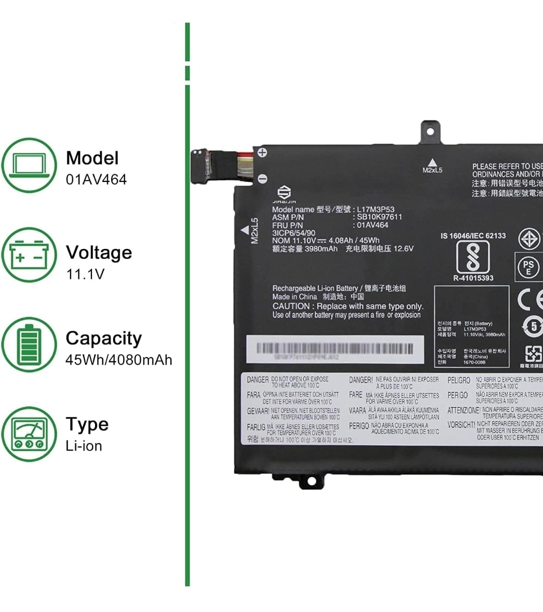 LENOVO L17M3P53 – L17M3P53 Original Laptop Notebook Battery (1 Yr Warranty)