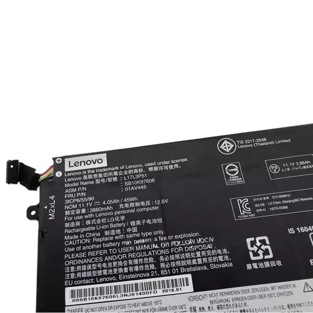 LENOVO ThinkPad E480 - L17L3P51 Original Laptop Notebook Battery (1 Yr Warranty)