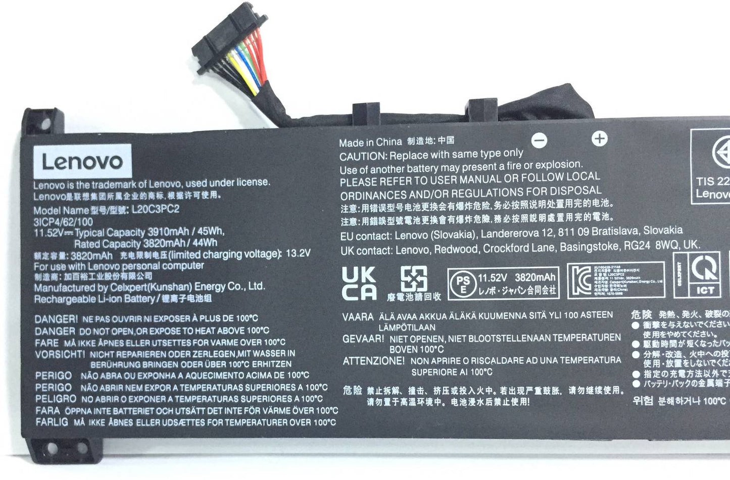 LENOVO L20C3PC2 – L20M3PC2 Original Laptop Notebook Battery (1 Yr Warranty)