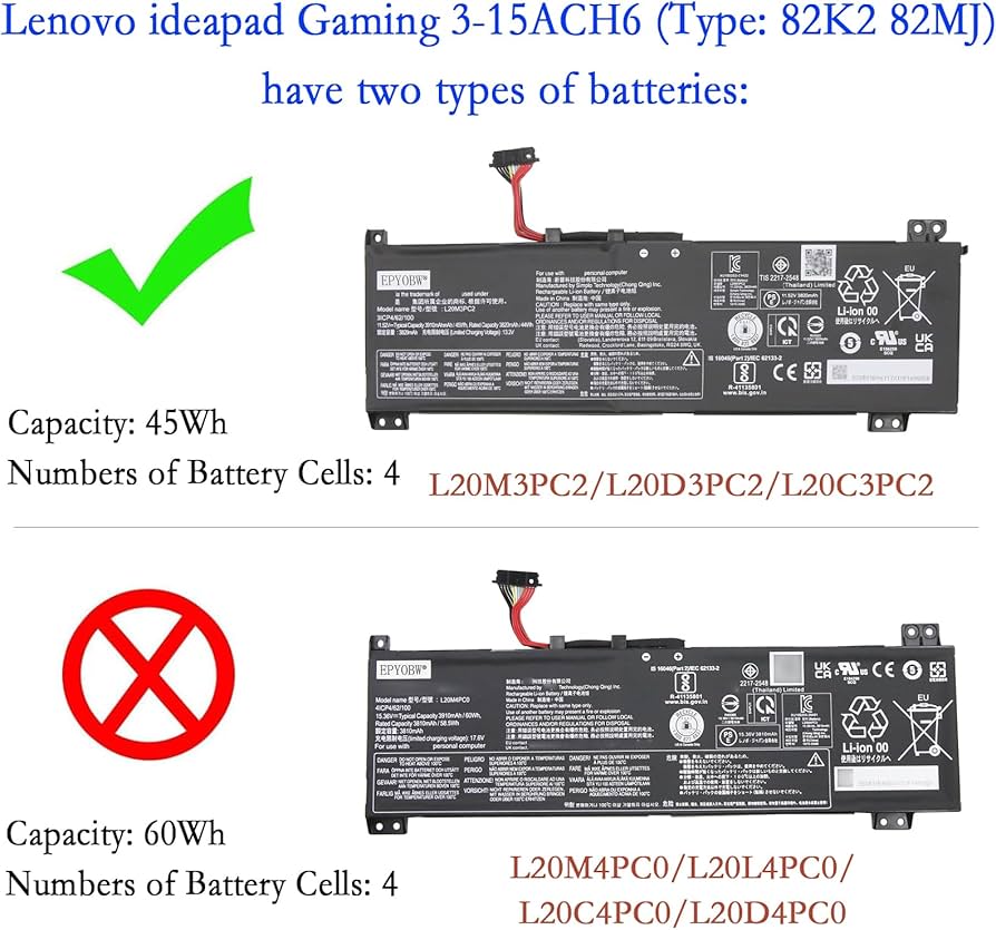 LENOVO L20C3PC2 – L20M3PC2 Original Laptop Notebook Battery (1 Yr Warranty)