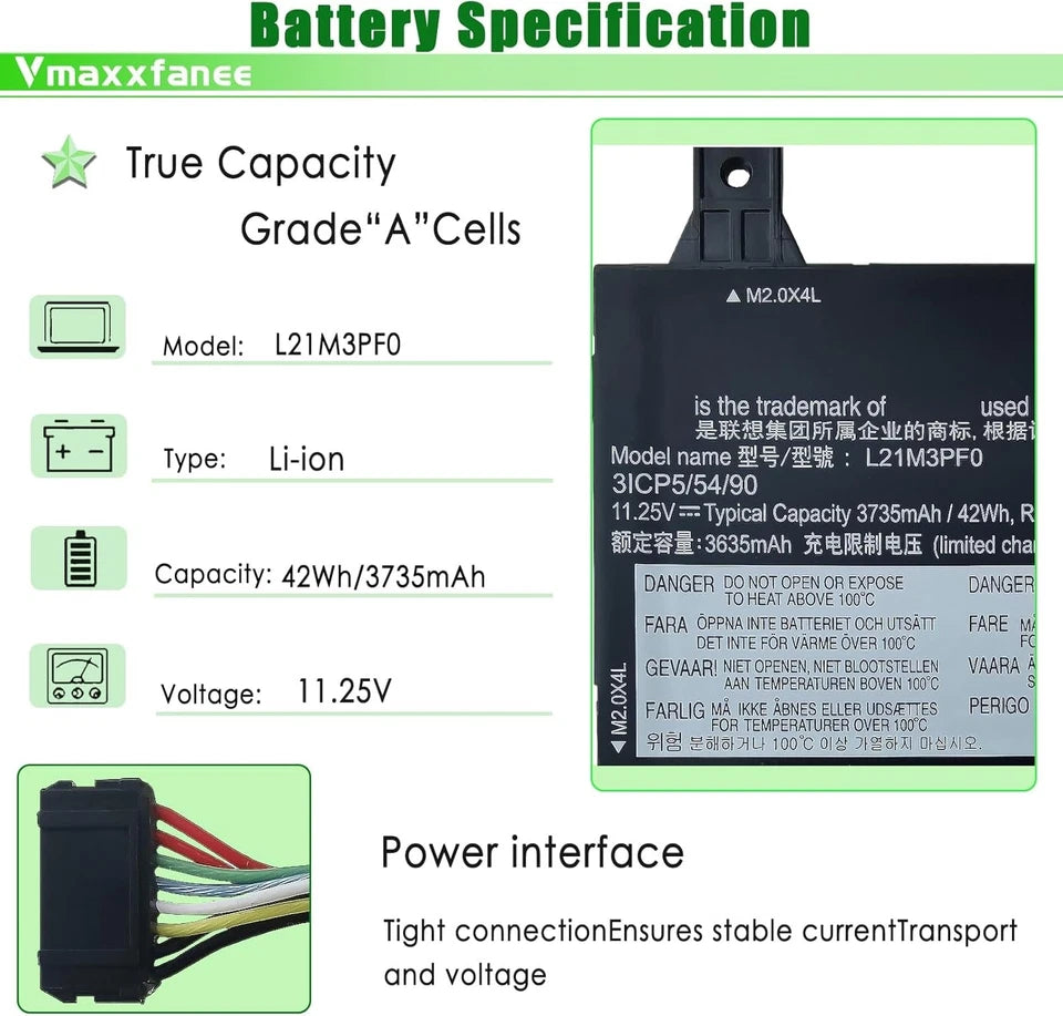 LENOVO IdeaPad 1 15AMN7 - L21M3PF0 Genuine Original Laptop Notebook Battery