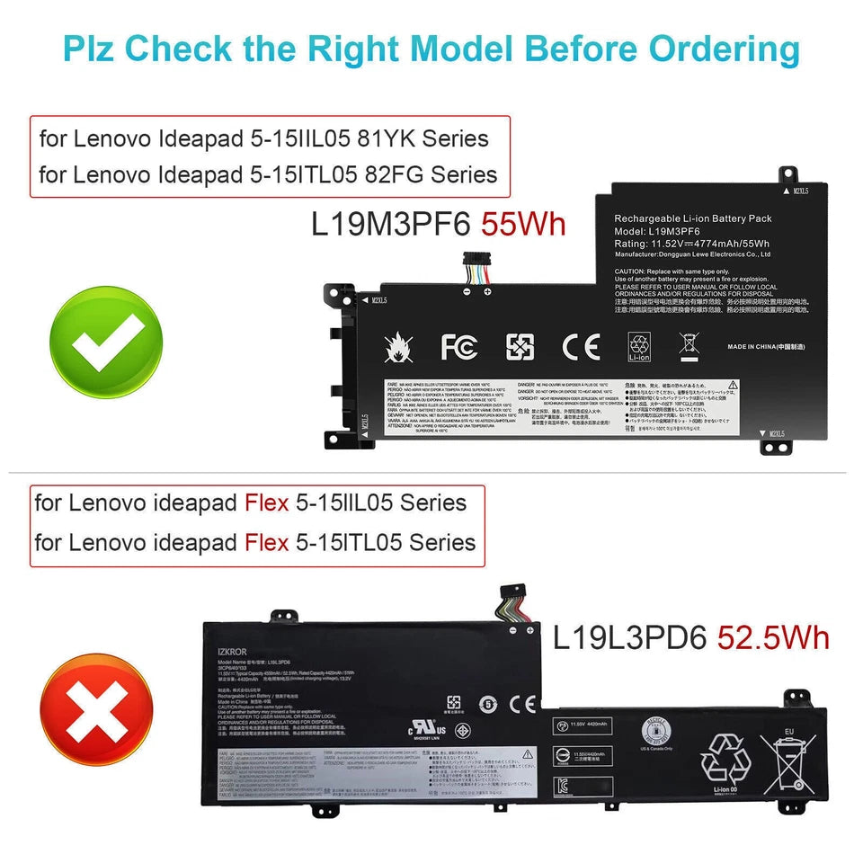 LENOVO 5B10W86959 SB10W86951 SB10W86938 5B10W86947 - L19C3PF5 Genuine Original  Laptop Notebook Battery