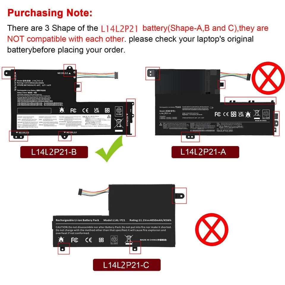 LENOVO IdeaPad 520s-14IKB – L14M2P21 Genuine Original Laptop Notebook Battery